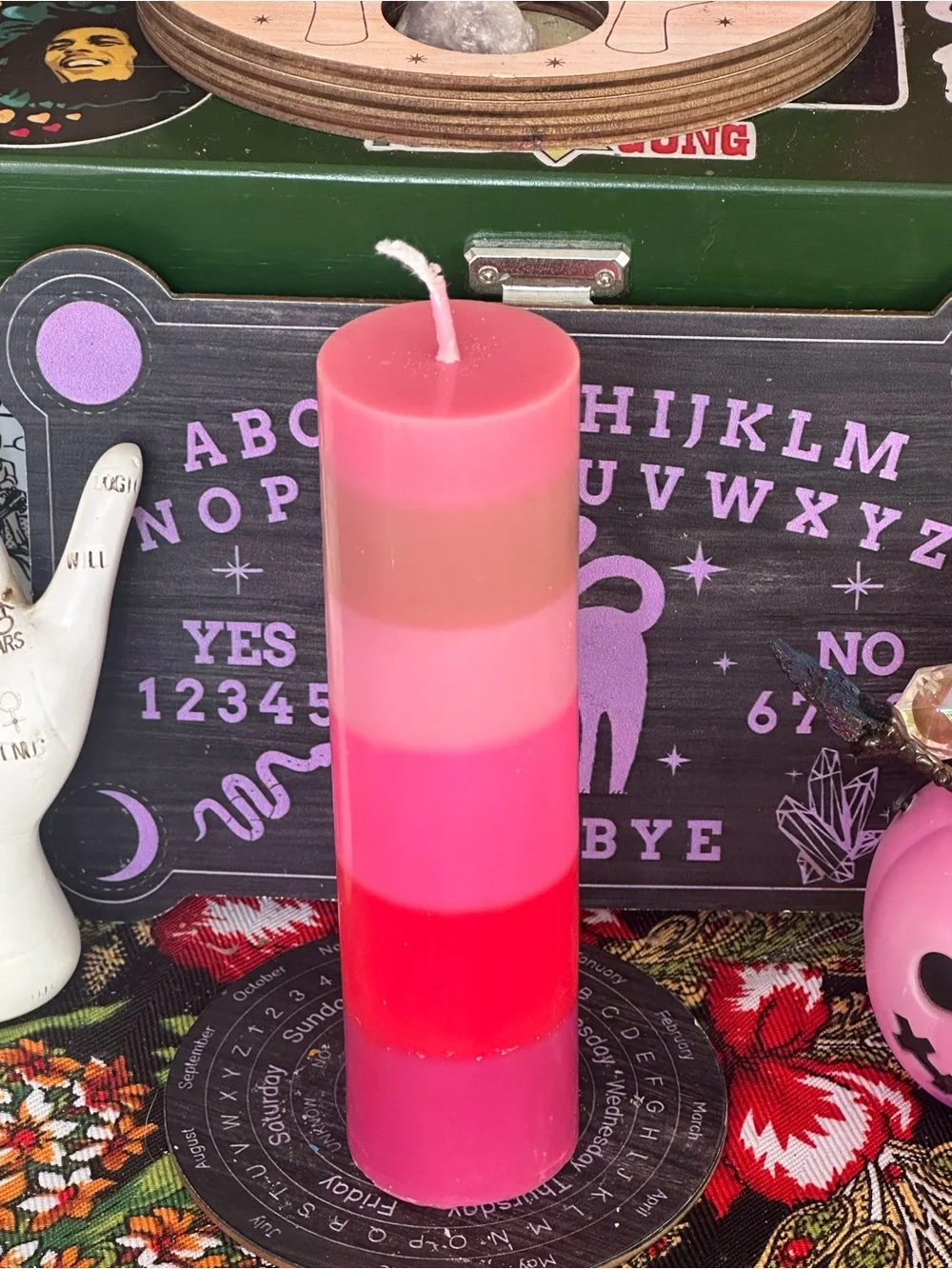Pink Sunset Pillar Candle